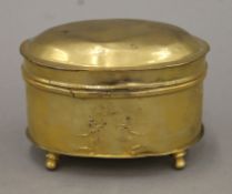 A 19th century Continental gilt metal lidded box. 12.5 cm wide.