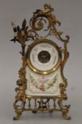 A 19th century ormolu and porcelain-mounted barometer. 34.5 cm high.