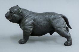 A bronze bulldog. 18 cm long.