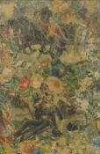 A Victorian decoupage panel, framed and glazed. 29.5 x 19 cm.