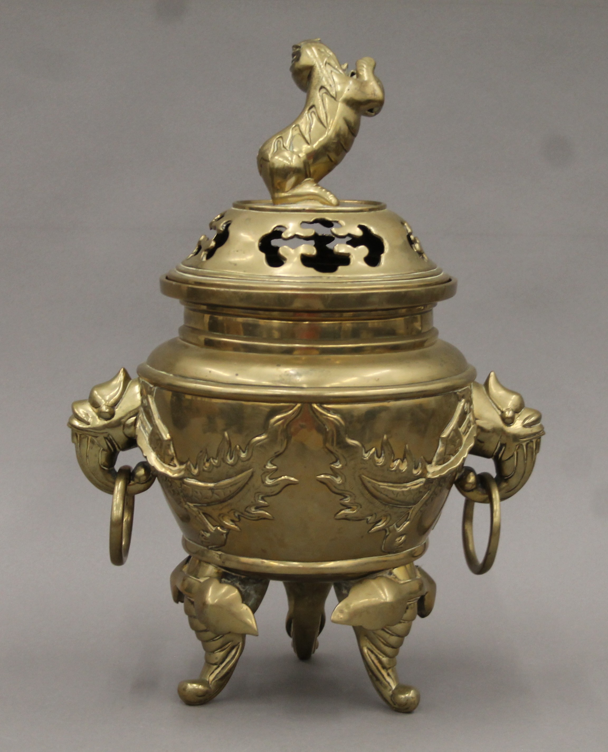 A 19th century Chinese bronze censor, the underside with cast seal mark. 42 cm high. - Image 6 of 8
