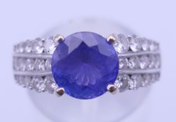 An 18 K white gold,