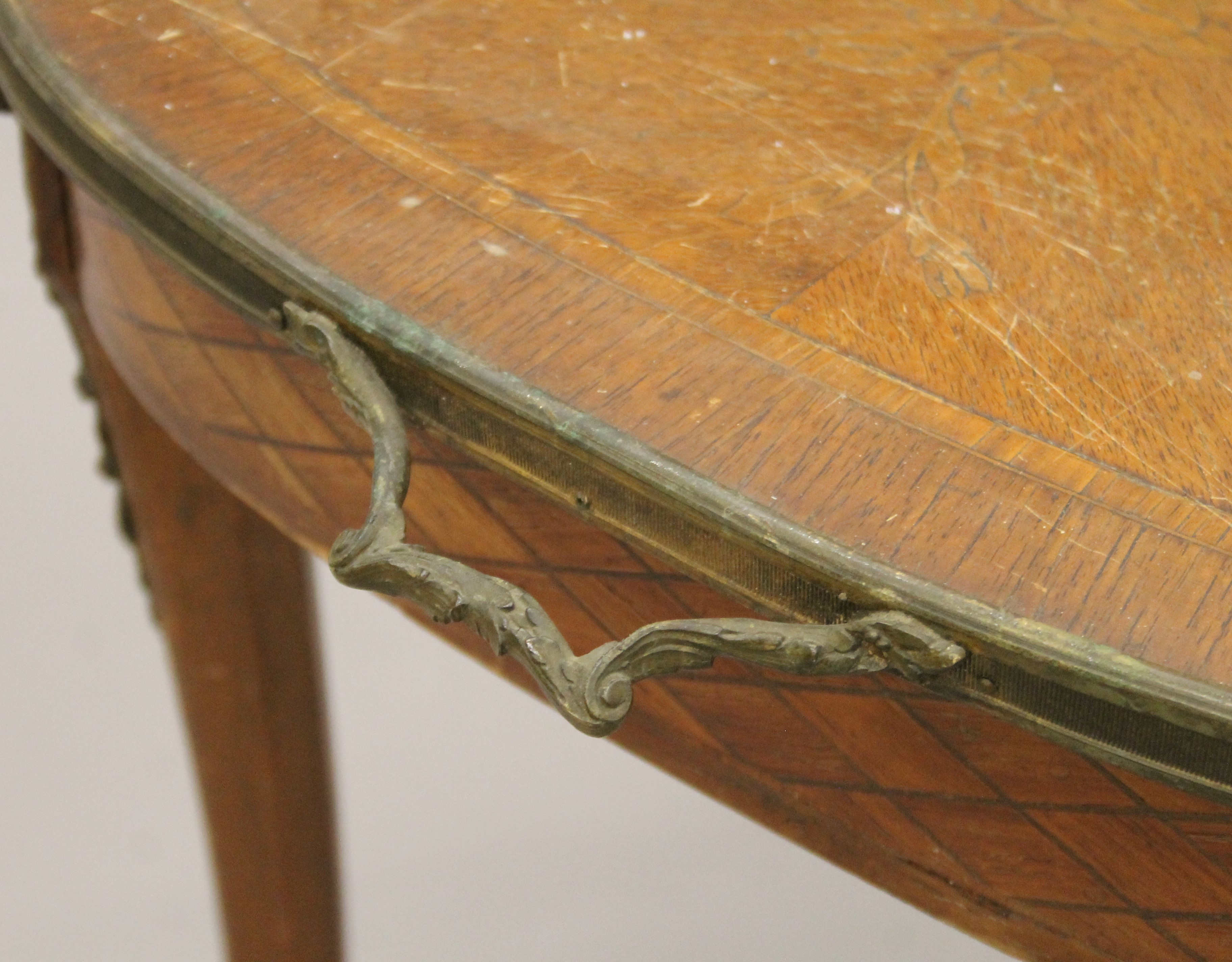 A late 19th century French ormolu-mounted side table. 78 cm long. - Image 6 of 7
