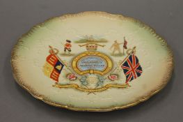 A Boer War commemorative porcelain plate. 24 cm diameter.
