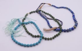 A lapis lazuli adjustable bead necklace,