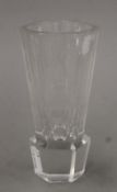 A 19th century Masonic etched firing glass with polished pontile. 14.5 cm high.