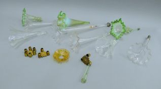 A quantity of Victorian glass epergne parts. The largest 40 cm high.