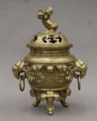 A 19th century Chinese bronze censor, the underside with cast seal mark. 42 cm high.