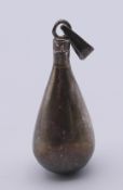 An unmarked silver pendant scent bottle. 4 cm high excluding suspension loop.