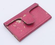 A Victorian leather-bound miniature almanac for 1856. 6 x 3.5 cm.