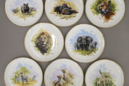 A set of eight David Shepherd limited edition Wedgwood plates. Each 27 cm diameter.