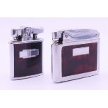 A Ronson Banker faux tortoise lighter, together with another Ronson faux tortoiseshell lighter.