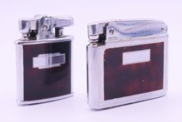 A Ronson Banker faux tortoise lighter, together with another Ronson faux tortoiseshell lighter.