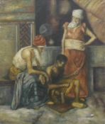 After EUGENIO ZAMPIGHI (1859-1944) Italian, The New Gun, oil on canvas. 61 x 51 cm.