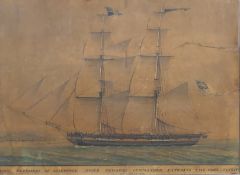An early 19th century coloured print of Brig Brothers of Liverpool, Owen Edwards Commander,