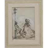 CONSTANTIN GUYS (1805-1892) French, The Rake, pen and ink, with Redfern Gallery label to reverse,