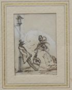 CONSTANTIN GUYS (1805-1892) French, The Rake, pen and ink, with Redfern Gallery label to reverse,