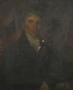 ENGLISH SCHOOL (19th century), Portrait of a Gentleman in White Cravat, oil on canvas, framed.
