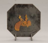 An Art Deco wooden fire screen. 61 cm wide.