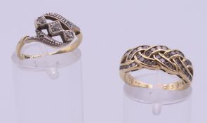 An 18 ct gold and diamond ring (4.