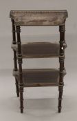 A 19th century French brass inlaid etagere. 46 cm wide x 81 cm high.