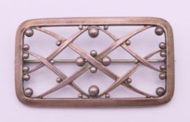 A Georg Jensen silver brooch, stamped Georg Jensen, Sterling, Denmark 266. 5.3 x 3 cm.