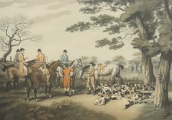 SAMUEL HOWITT (1756-1822) British, 'Hare Hunting', print, framed and glazed. 57 x 67 cm overall.