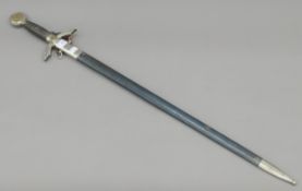 A Luftwaffe-style officer's sword in scabbard. 92 cm long.