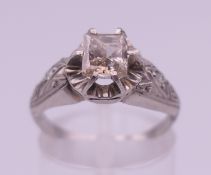 An unmarked platinum ring,