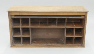 An early 20th century mahogany pigeon hole unit. 91 cm wide.