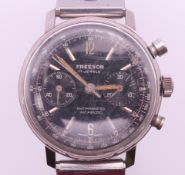 A Freeson Antimagnetic Incabloc chronograph gentlemen's wristwatch. 4 cm diameter including crown.