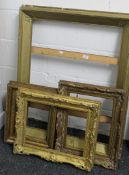 Four gilt picture frames. The largest 99.5 x 80.5 cm.