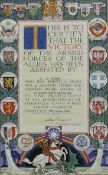 A certificate awarded to J F Crissill for his 5 years and 4 months war productions work at