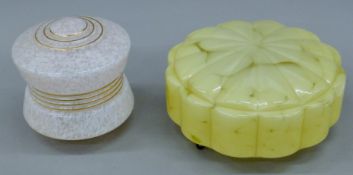 Two early 20th century glass light shades. The largest 31 cm diameter.