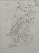 An antique hand coloured map of the Hundred of Faversham and another of the Hundred of Boughton