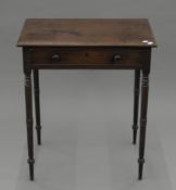 A 19th century mahogany single drawer side table. 64 cm wide.