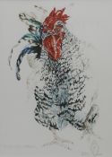JENNY TYLER, Scots Grey Cockerel, limited edition print, framed and glazed. 35.5 x 25.5 cm.