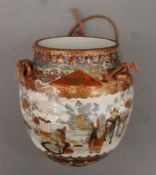 A 19th century Japanese Kutani hanging koro. 19 cm high.