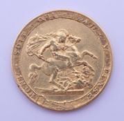 A George III 1820 gold sovereign.