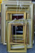 A quantity of vacant picture frames. The largest 68 x 80 cm.