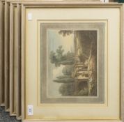 A set of six 19th century prints of Italian scenes, each framed and glazed. 39 x 45.5 cm overall.