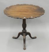 A 19th century mahogany tilt top tripod table. 81 cm diameter.