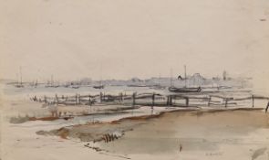EVELEEN BUCKTON (1872-1962) British, Coastal Marshland (possibly Bradwell-on-Sea, Essex),