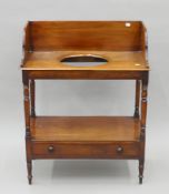 A Victorian mahogany washstand. 75 cm wide.