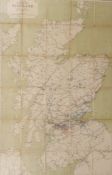 A 1907 Official Railway Map of Scotland, framed and glazed. 117 x 74 cm.