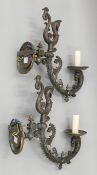 A pair of 19th century bronze wall lights. Each 49 cm high.