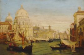 Venetian Scene, oil on panel, unframed. 26.5 x 40 cm.