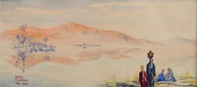 ETHEL BRILLIANA ALEC-TWEEDIE (1862-1940), Below Luxor on the Nile, watercolour,