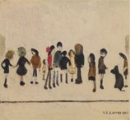 L S LOWRY (1887-1976) British (AR), Children, lithographic print, signed in pencil to the margin,