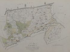 An antique hand coloured map of the Hundreds of Westgate, Whitstable, Blengate and Preston,